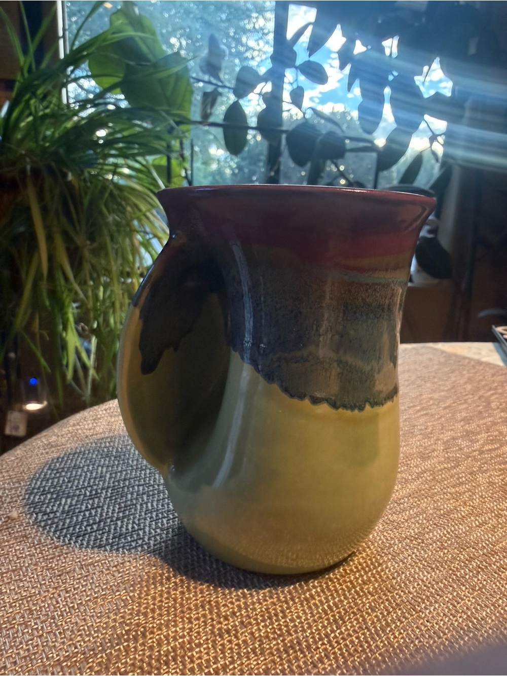Signed Neher 2014 Handmade Studio Pottery Drip Glaze Mug